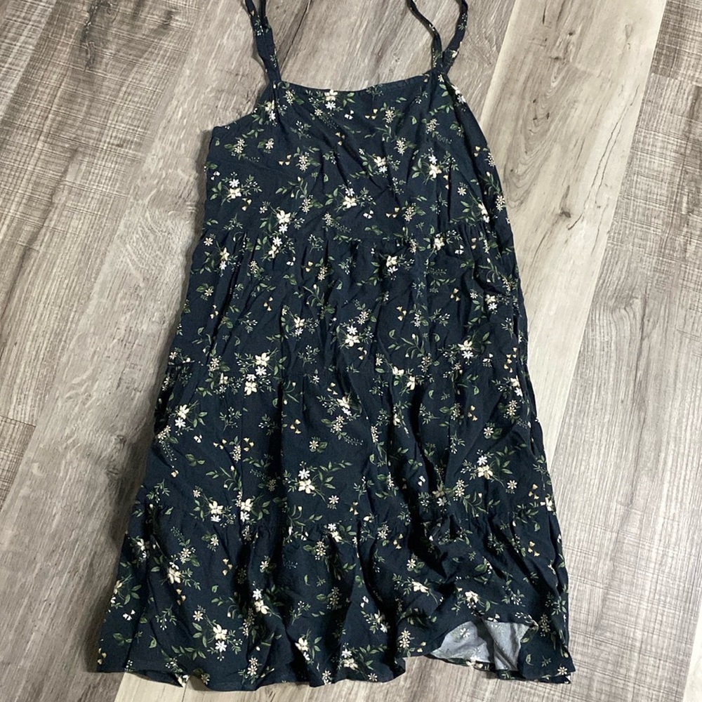 Old Navy Dark Green Floral Cami Dress